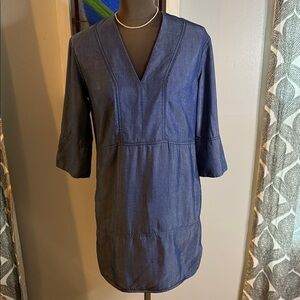 Vince Lyocell Denim Chambray Shift Dress SZ XXS